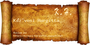 Kövesi Hargitta névjegykártya
